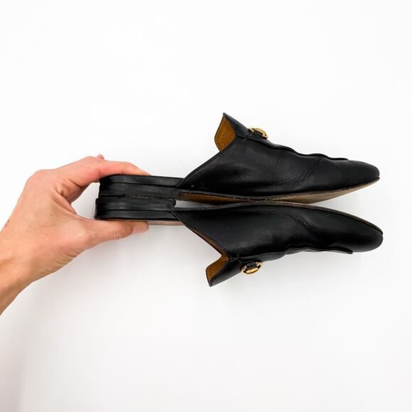 Gucci Princetown Horsebit Black Leather Loafers Mules Slip On Flats EU 38 US 8 - Picture 7 of 10
